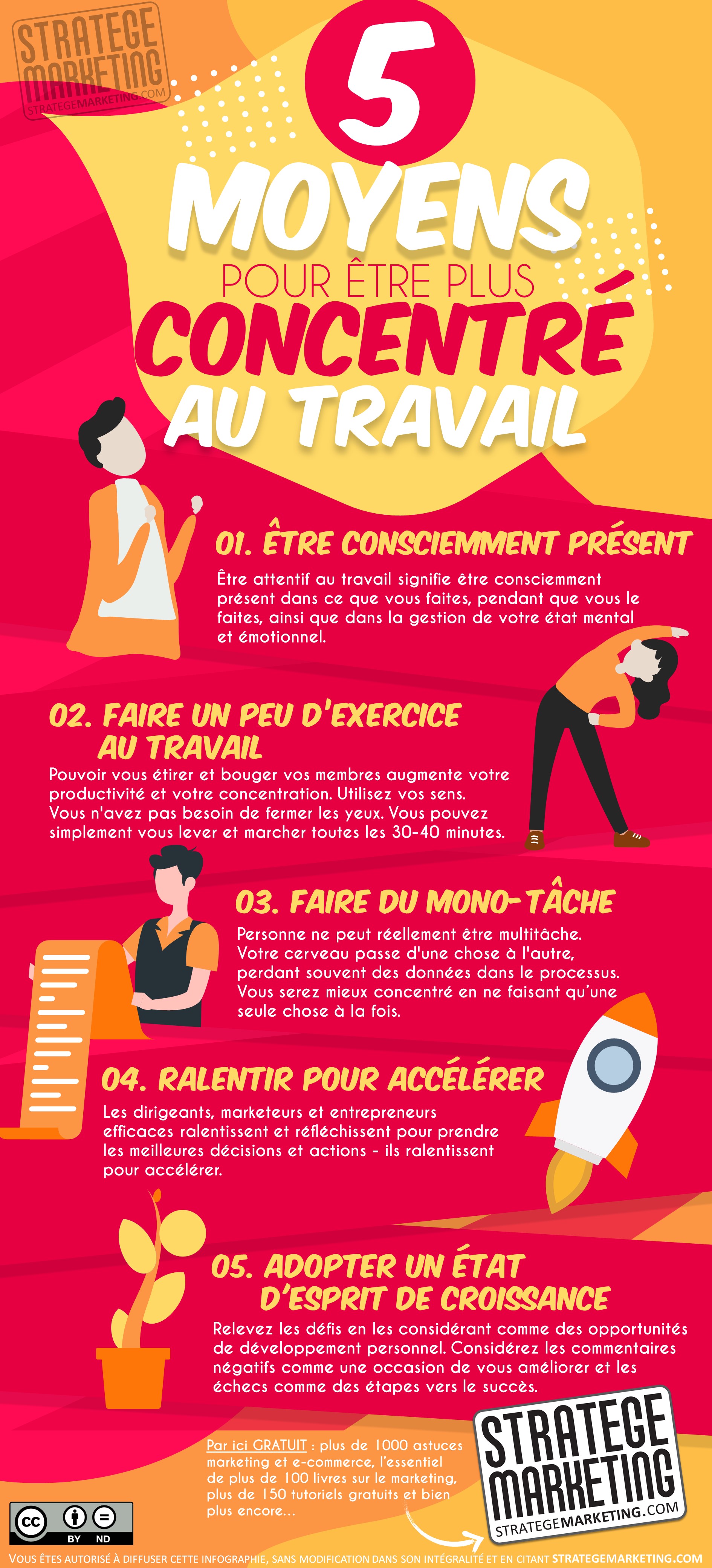 5 moyens pour être plus concentré au travail (infographie)