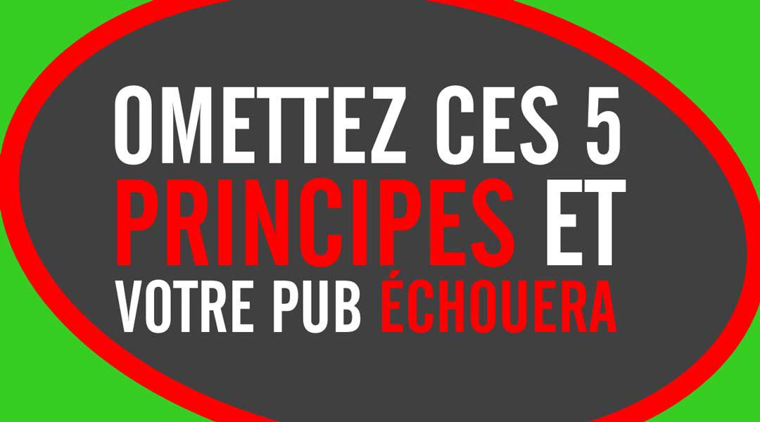 Omettez ces 5 principes et votre pub échouera